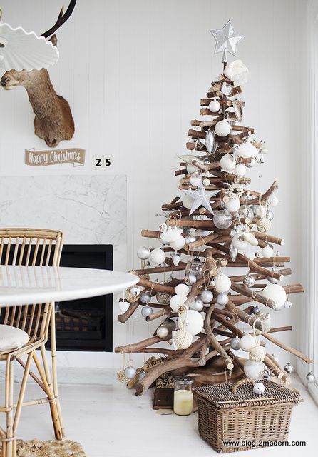 25 inspirações de árvores de Natal branca